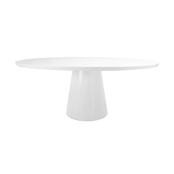 Jefferson Oval Dining Table in White Lacquer