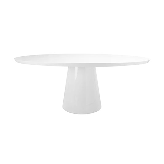 Jefferson Oval Dining Table in White Lacquer