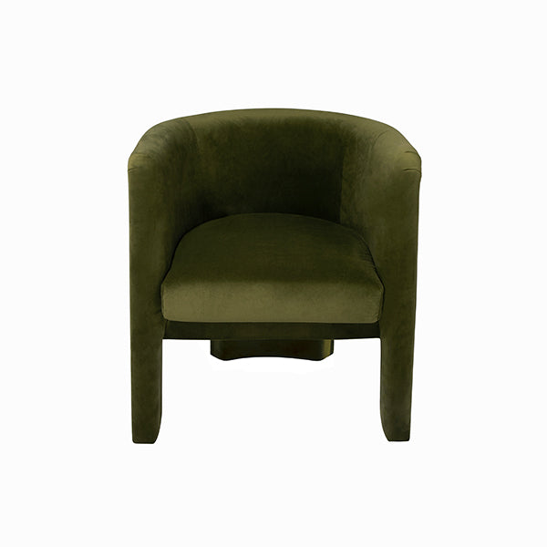 Lansky Barrel Chair in Olive Velvet