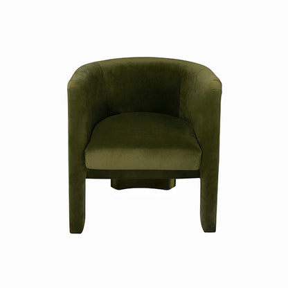 Lansky Barrel Chair in Olive Velvet
