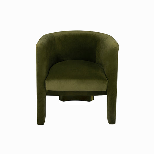 Lansky Barrel Chair in Olive Velvet