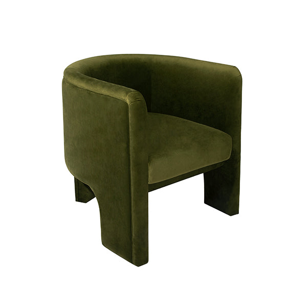 Lansky Barrel Chair in Olive Velvet