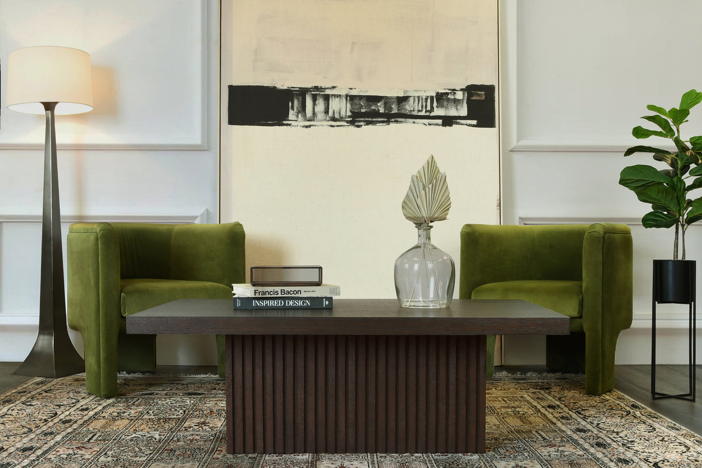 Lansky Barrel Chair in Olive Velvet