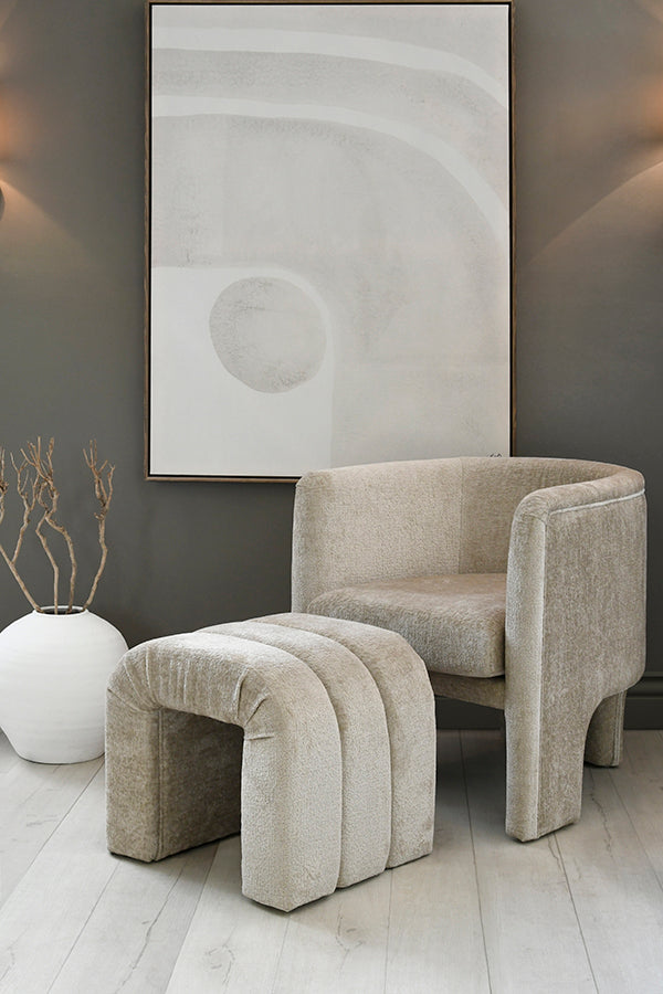 Lansky Barrel Chair in Taupe Velvet
