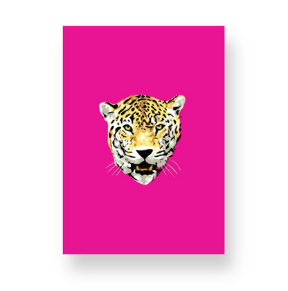 Leopard Head on Signature Hot Pink Notebook | Fierce Color, Wild Confidence - Limited Edition