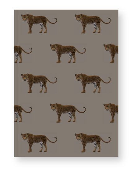 Leopards on Taupe Notebook