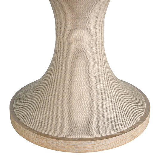 Malibu Round Dining Table in Cerused Oak & Natural Rope