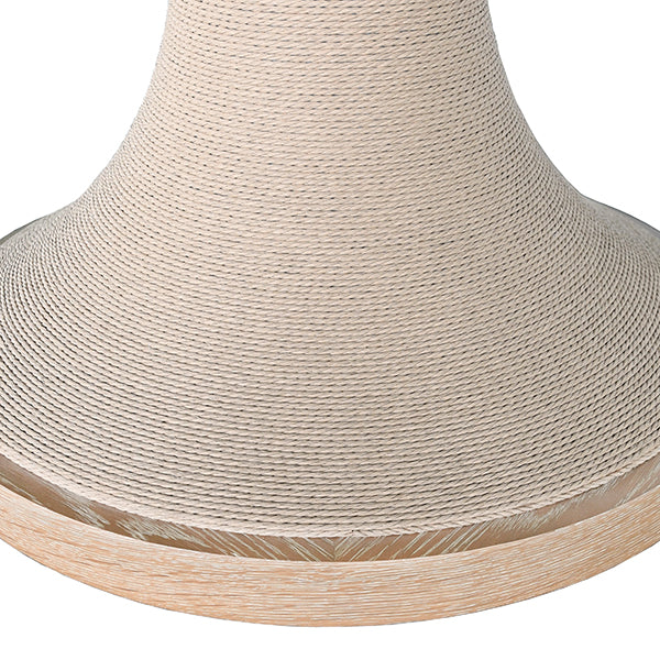 Malibu Round Dining Table in Cerused Oak & Natural Rope