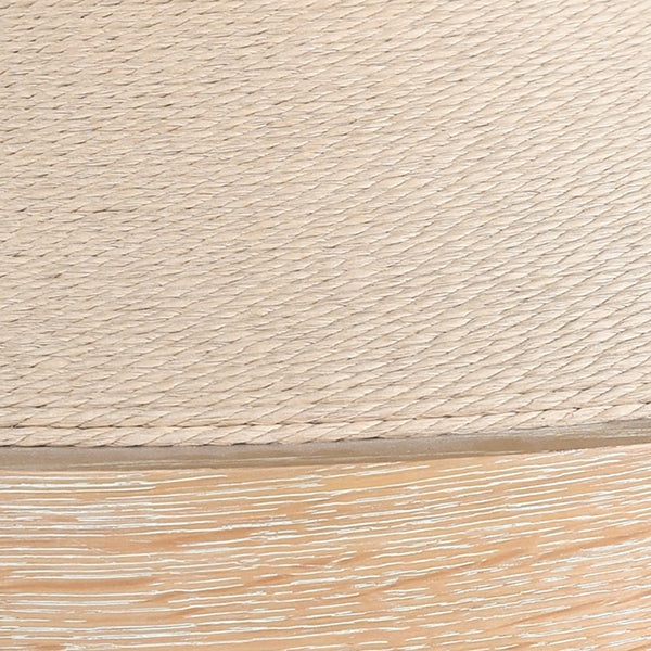 Malibu Round Dining Table in Cerused Oak & Natural Rope