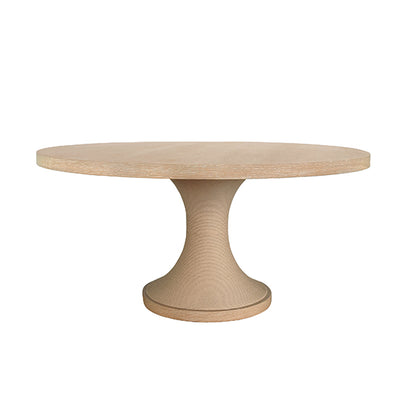 Malibu Round Dining Table in Cerused Oak & Natural Rope