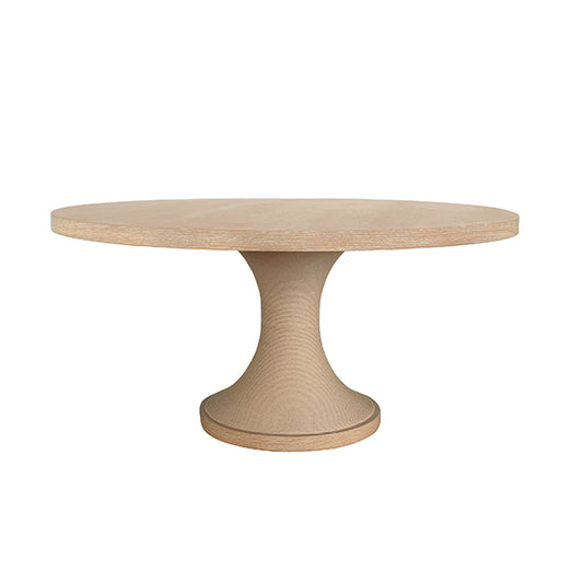 Malibu Round Dining Table in Cerused Oak & Natural Rope