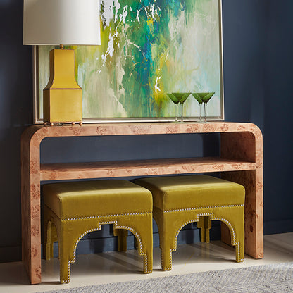 Marshall Console Table in Burl Wood