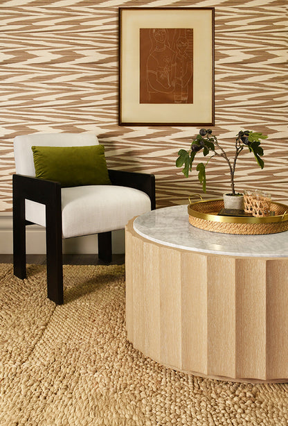 Astor Armchair in Espresso Oak & White Linen
