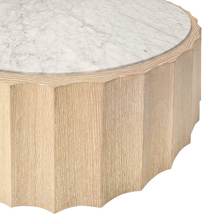 Moore Coffee Table in Cerused Oak & White Carrara Marble