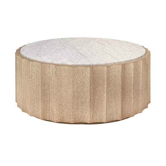 Moore Coffee Table in Cerused Oak & White Carrara Marble