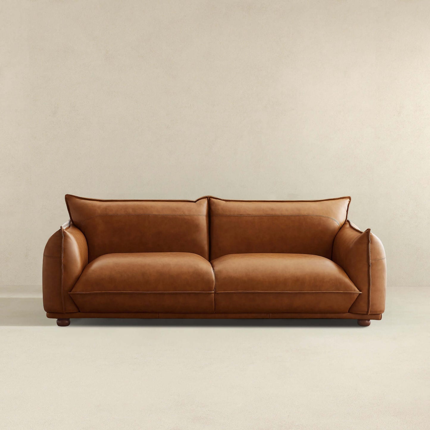 Emma Mid Century Modern Luxury Leather Sofa