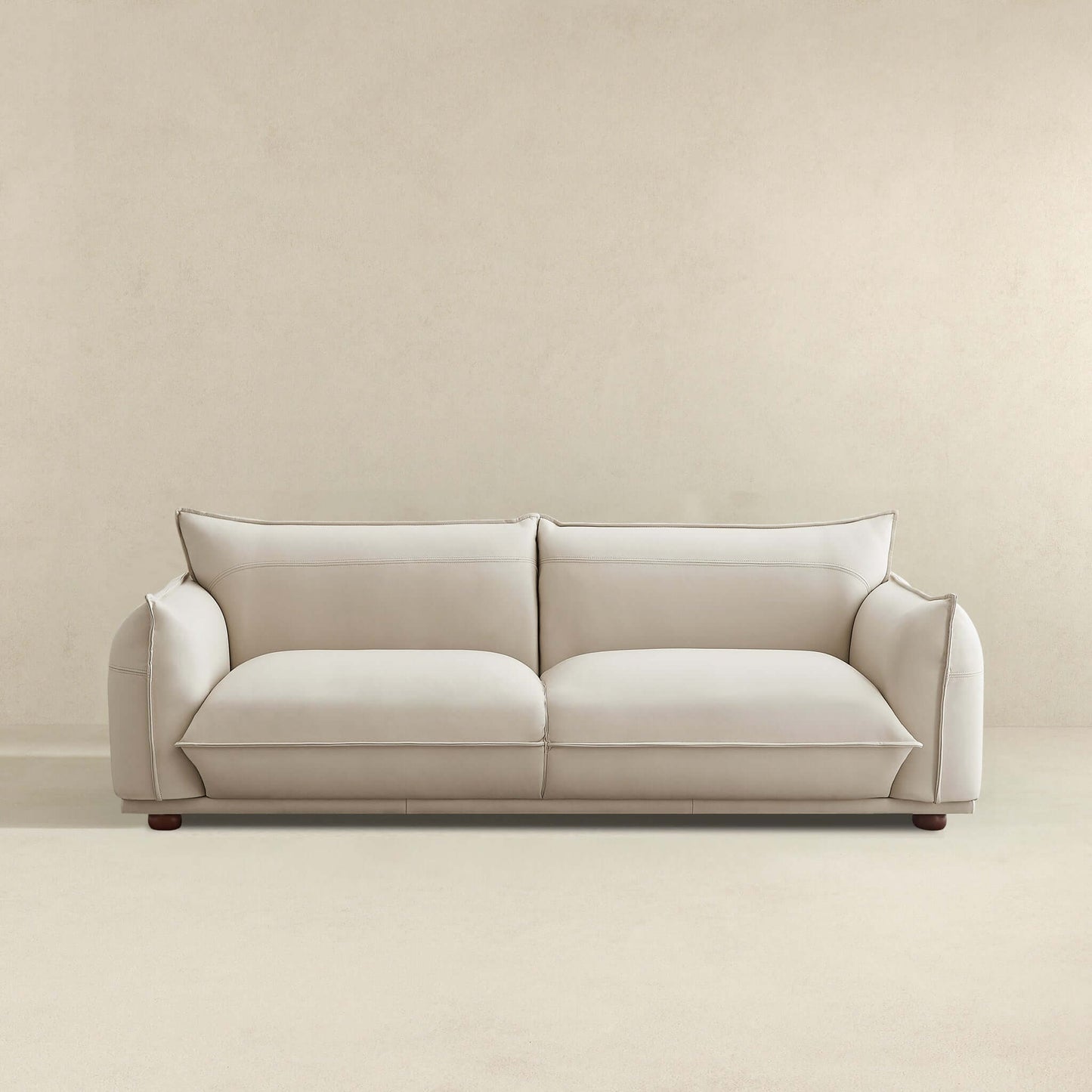 Emma Mid Century Modern Luxury Leather Sofa