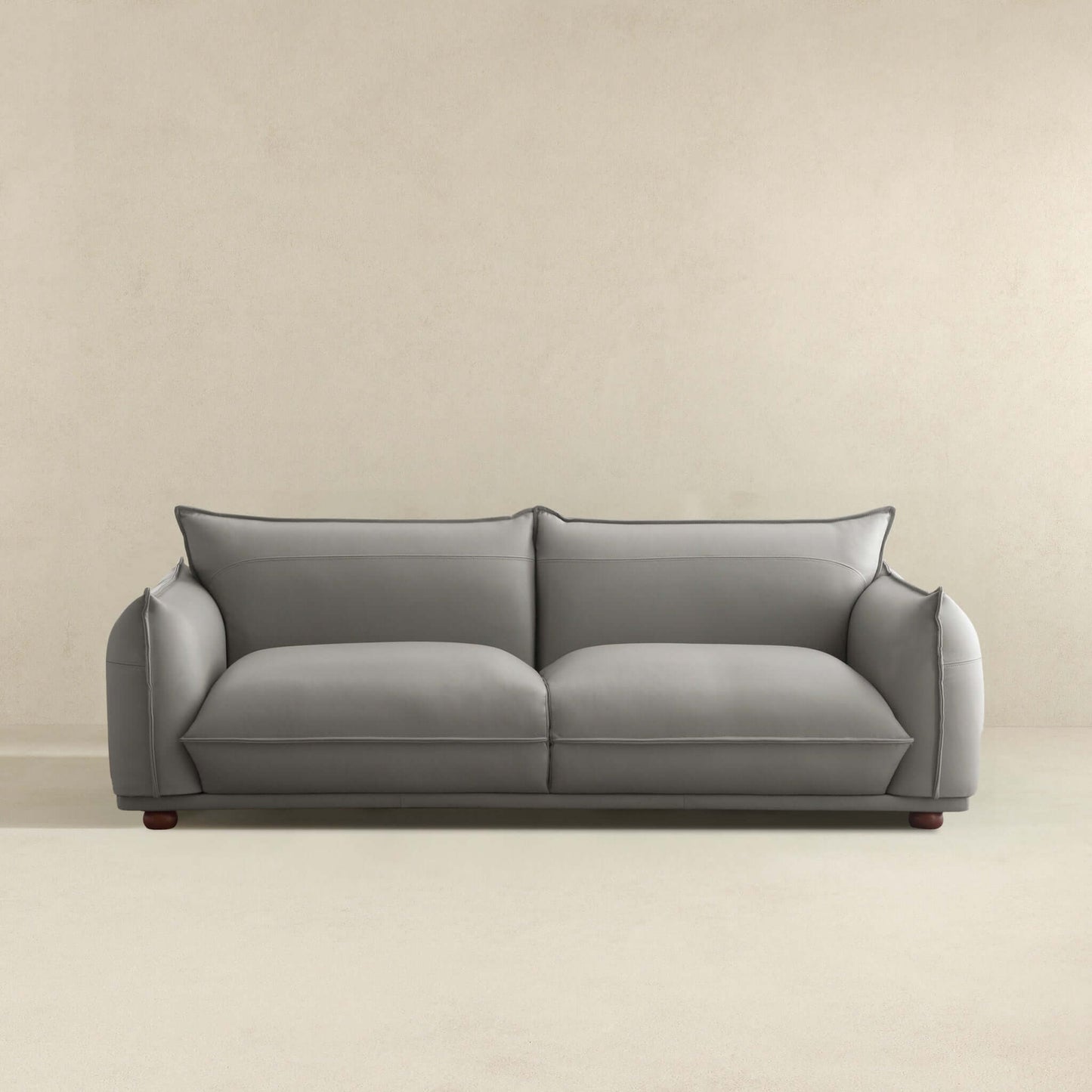 Emma Mid Century Modern Luxury Leather Sofa