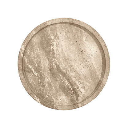 Natalia Cigar Table in Travertine & Brass