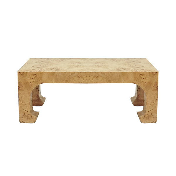Nicola Coffee Table in Burl Wood