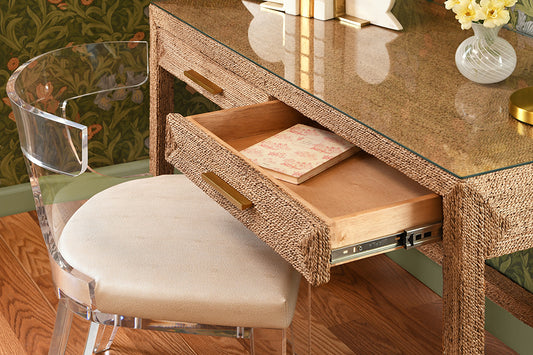 Duke Chair in Acrylic & Beige Linen