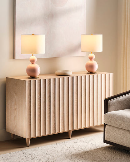 Odette Four-Door Cabinet in Light Cerused Oak