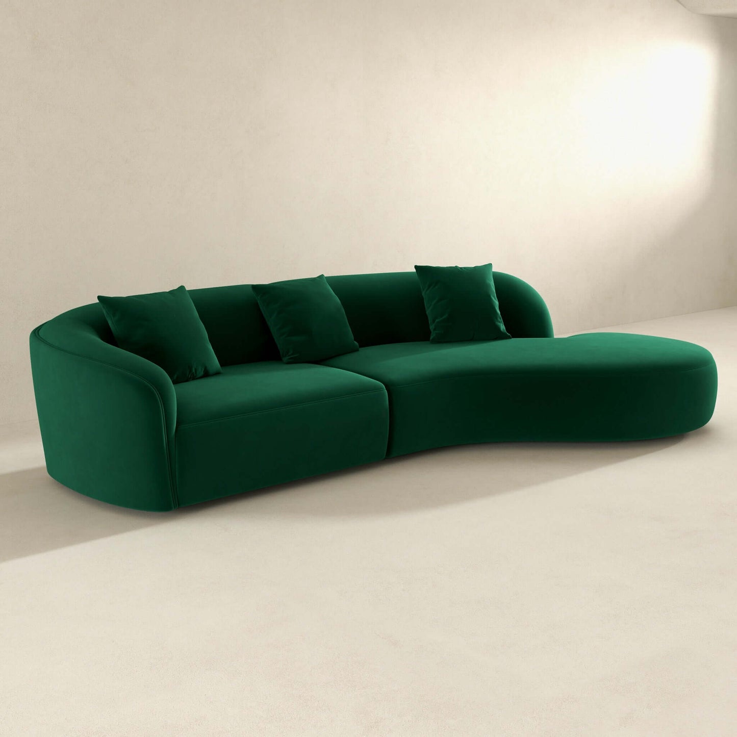 Elijah Japandi Style Curvy Sectional Sofa 126"