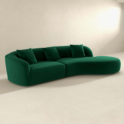 Elijah Japandi Style Curvy Sectional Sofa 126"