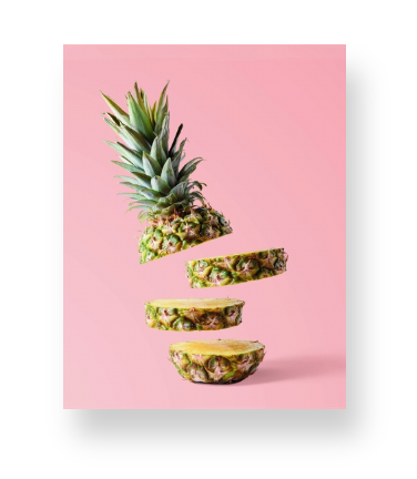 Sliced Pineapple on Pink Notebook