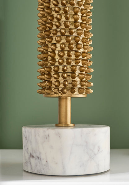 Talia Cigar Table in Brass & Marble