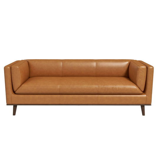 Cassidy Tan Genuine Leather Couch