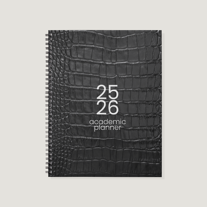 Academic Year Planner Signature Black Crocodile