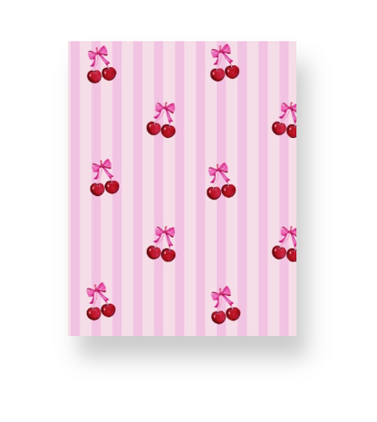Cherries on Pink Stripes Notebook