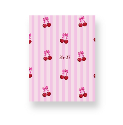 2026 - 2027 Cherries on Pink Stripes Mid Year Lifestyle Planner