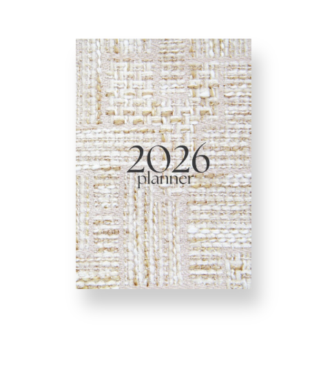 2026 Lifestyle Planner - Cream and Gold Tweed