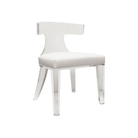 Duke Chair in Acrylic & White Linen