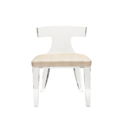 Duke Chair in Acrylic & Beige Linen