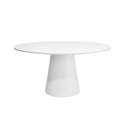 Hamilton Round Dining Table in White Lacquer
