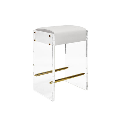 Indy Counter Stool in Acrylic & White Vinyl