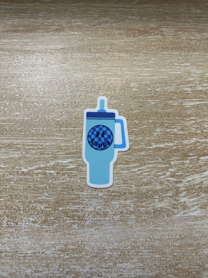 Blue Water Cup Smiley Kappa Kappa Gamma Sticker