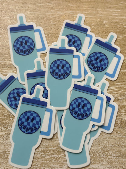 Blue Water Cup Smiley Kappa Kappa Gamma Sticker