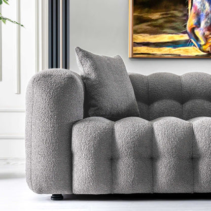 Eden Modern Tufted Chesterfield Boucle Fabric Sofa