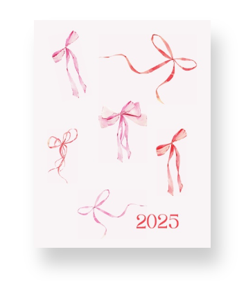 2025 Pink Bows Monthly Planner