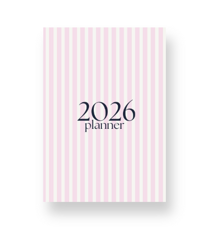 2026 Lifestyle Planner - Signature Pink and Cream Striped