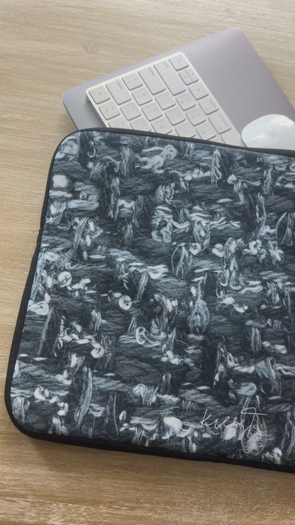 Grey Tweed Print Laptop Sleeve