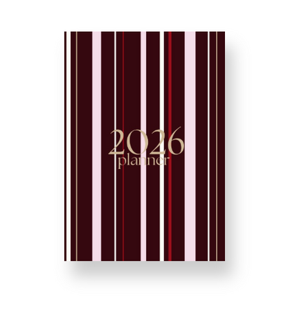 2026 Lifestyle Planner - Signature Pink and Velvet Noir Stripes