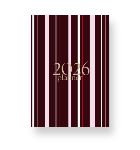 2026 Lifestyle Planner - Signature Pink and Velvet Noir Stripes