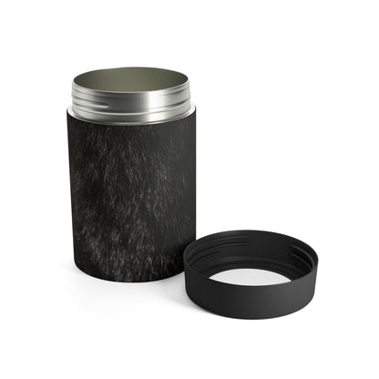 Printed Black Fur Can Holder