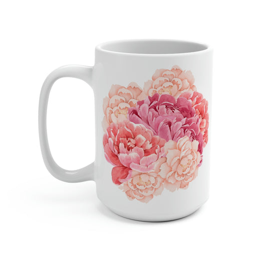 Peonies Bouquet Mug 15oz