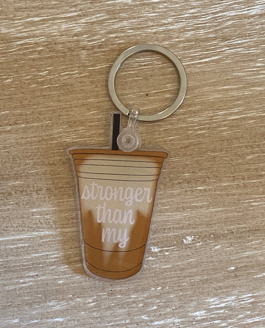 Stronger Than My Iced Coffee Keychain - createdbykierst